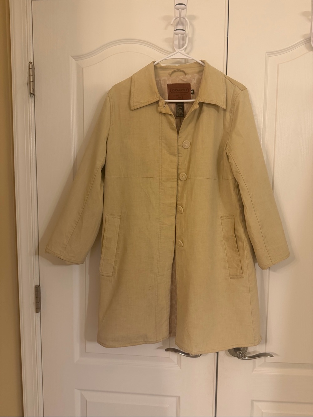Coach Beige Single-Breasted Trench Coat